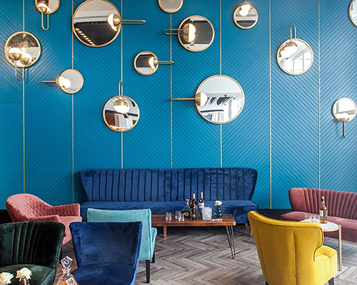 nir portal's '5.91' event hall interior in israel simulates vacation in the french riviera