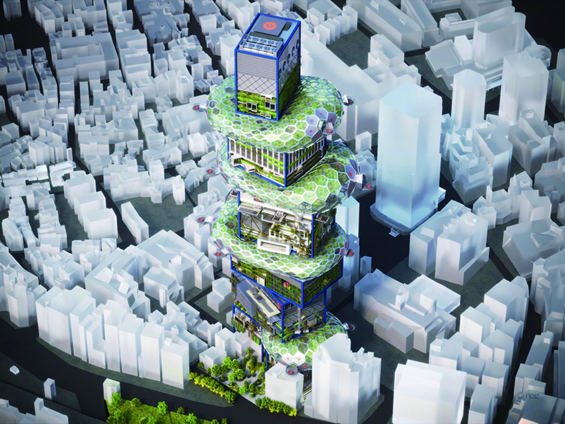noiz architects proposes shibuya hyper cast 2, a futuristic vertical city for tokyo