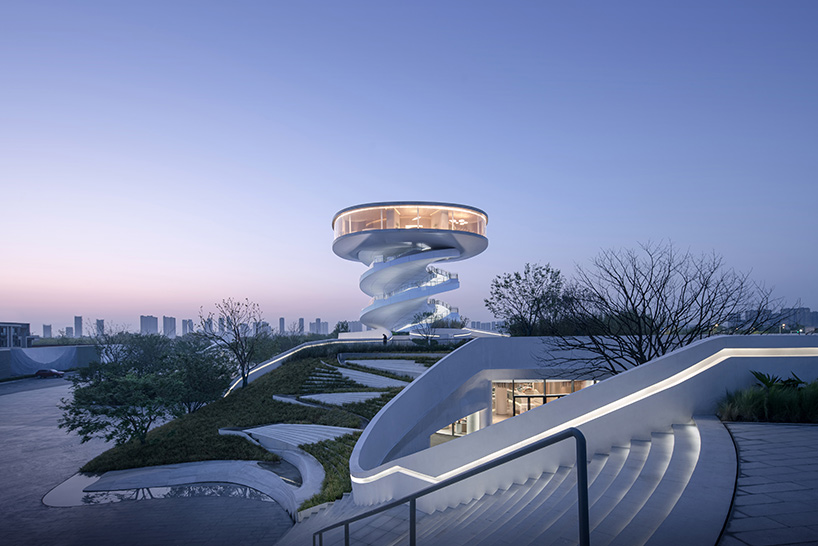 nordic office of architecture designs spiraling observation tower as part of 'nanchang waves'