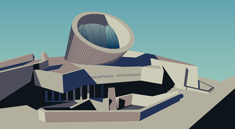 nvard yerkanian illustrates famous soviet modernist architecture in armenia
