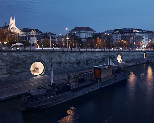 petr janda / brainwork occupies circular vaults within historic riverfront of prague