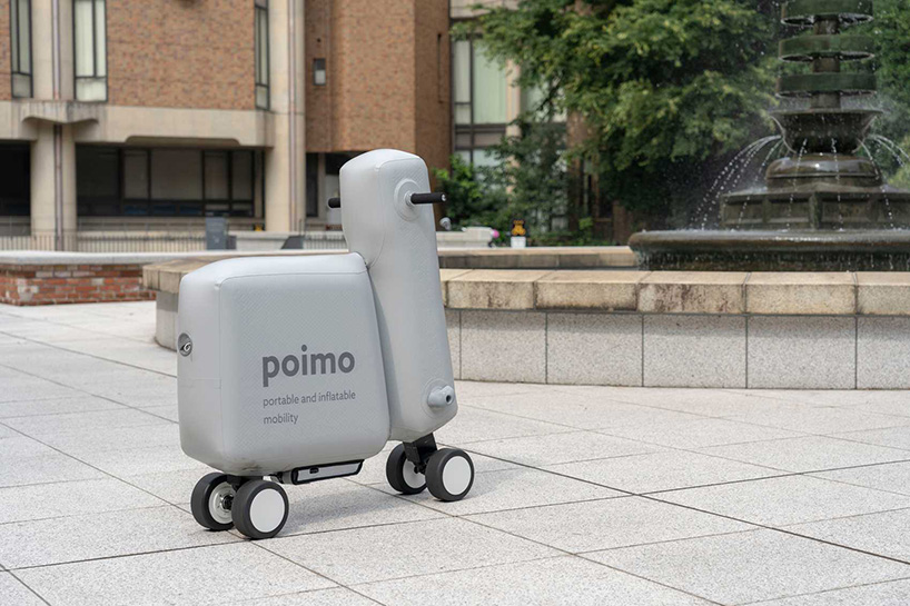 poimo, an inflatable electric scooter that fits inside your backpack