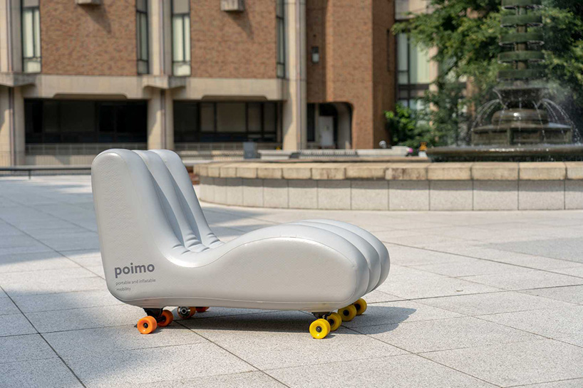 poimo, an inflatable electric scooter that fits inside your backpack