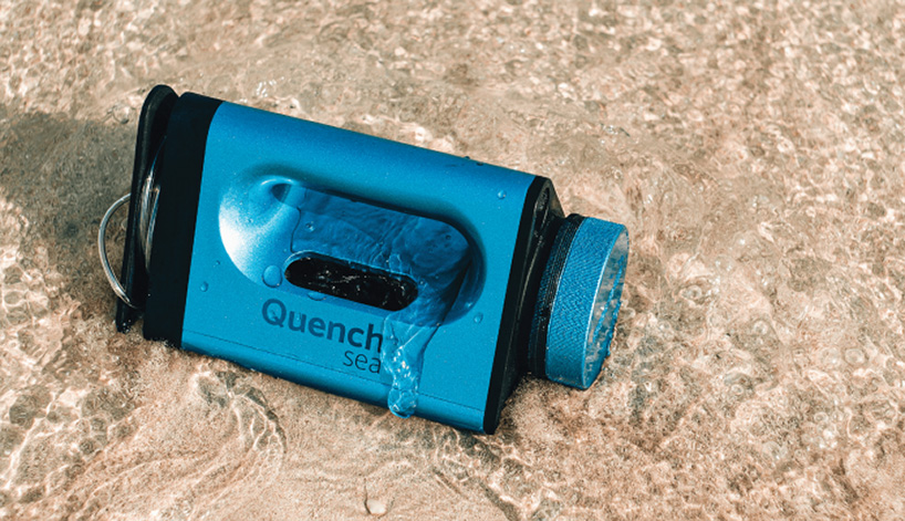 Quench Sea, a portable, low cost device that turns seawater into drinking water