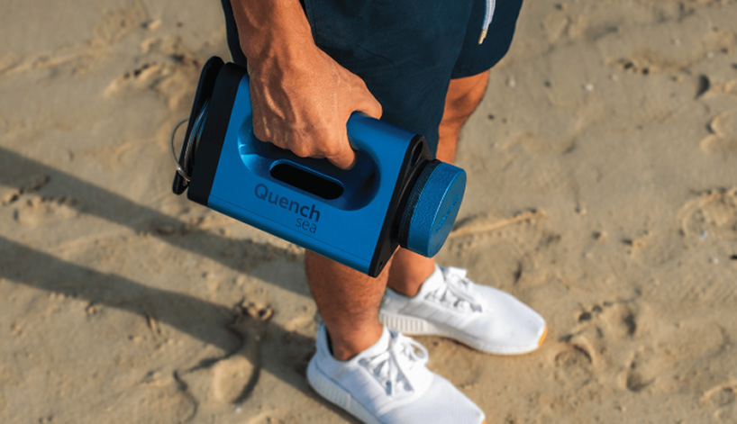 Quench Sea, a portable, low cost device that turns seawater into drinking water