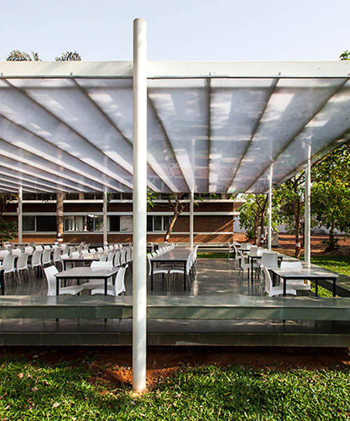 sP+a connects campus in mumbai with dining pavilion that weaves between the trees