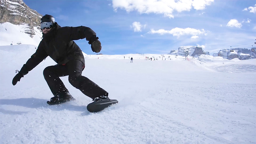 turn your shoes into mini skis with snowfeet, a combination of