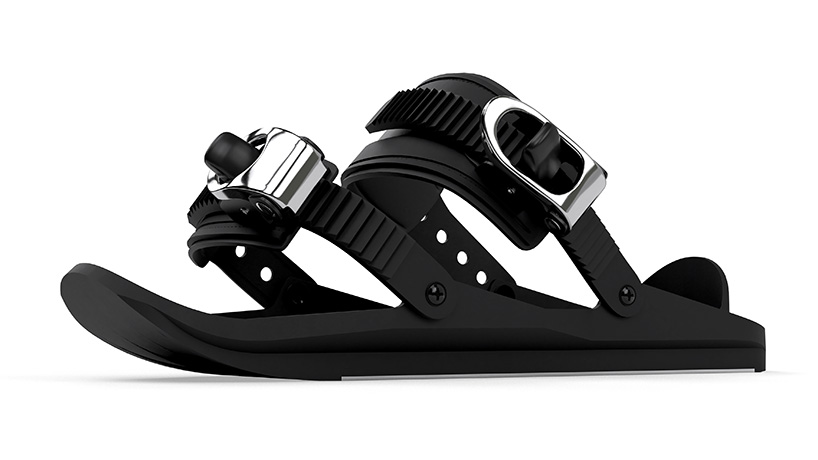 turn your shoes into mini skis with snowfeet, a combination of skis and skates