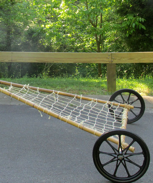 young inventor designs a bamboo travois to transport the sick in rural africa