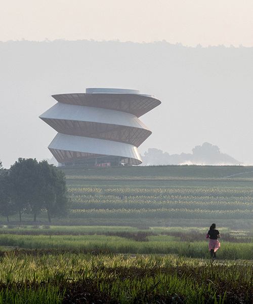 doarchi studio's spiraling tower generates a continuous view across rural shenzhen
