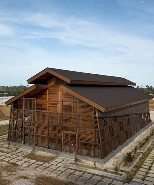 TSDS interior architects reuses timber waste with 'oikumene church' in indonesia