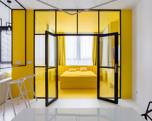 urazmetov's colorful apartment design in moscow references piet mondrian's artwork