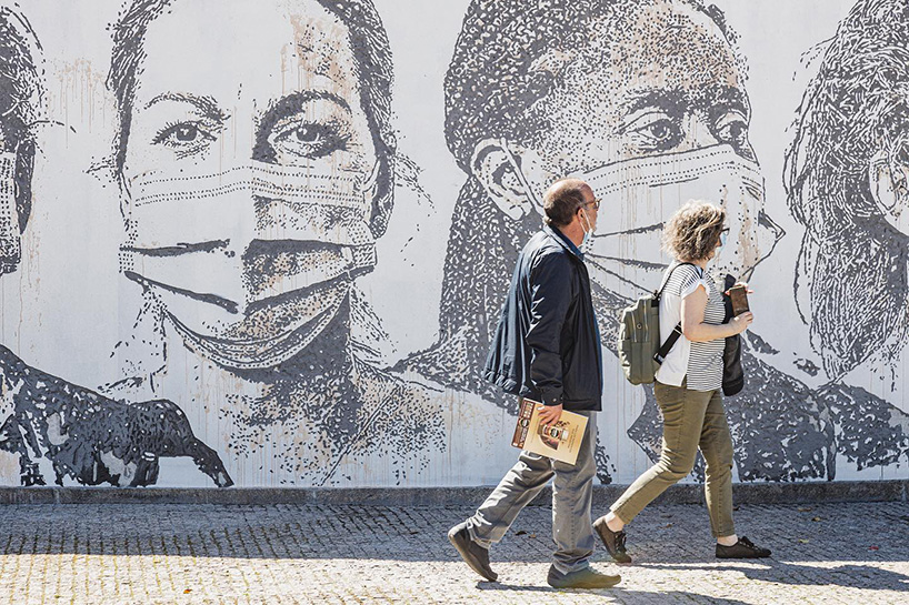 vhils honors healthcare workers + ancillaries with massive mural in porto