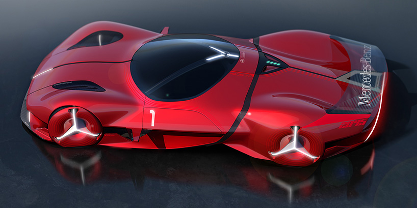 red sun concept car by wayne jung is a solar-powered mercedes-benz hypercar
