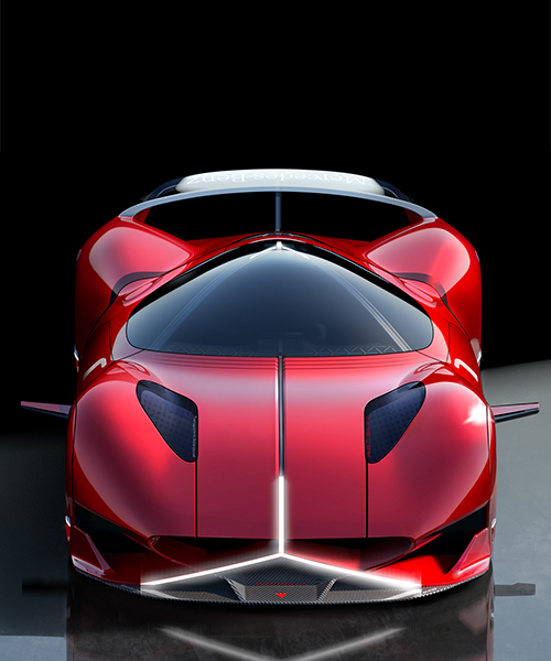red sun concept car by wayne jung is a solar-powered mercedes-benz hypercar