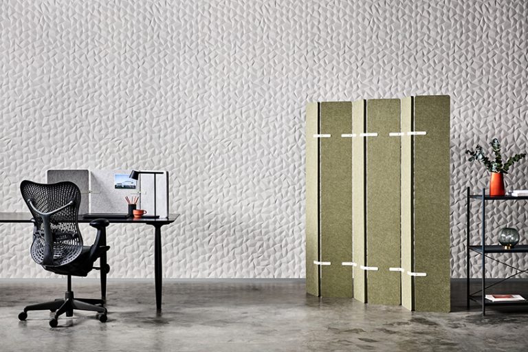 japonisme-inspired woven image zen and ion acoustic wall panels
