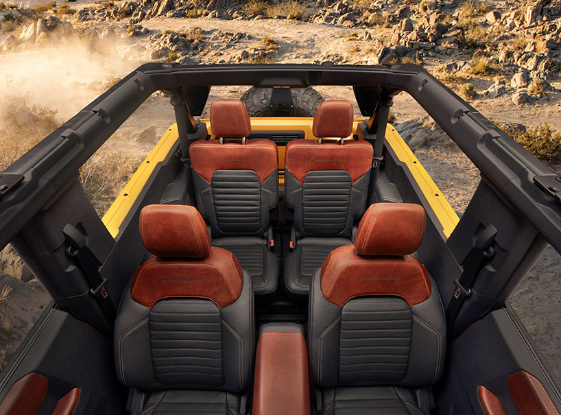 retro-inspired 2021 ford bronco features detachable doors and roof panels