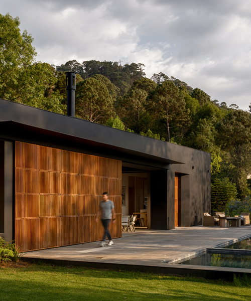 PPAA designs 'las golondrinas' house as a composition of matte black and timber geometries