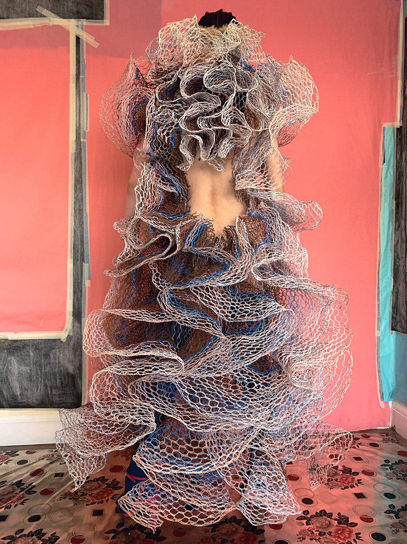 alexandra sipa crafts discarded electrical wire into stunning dresses