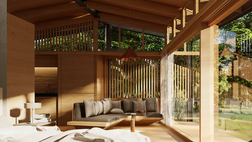 alexis dornier's stilt studios builds prefab 'tiny tetra' house using recycled materials in bali