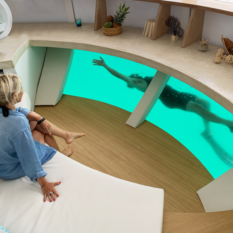 the 'anthenea' pod is a floating, eco-hotel suite running on 100% electric energy