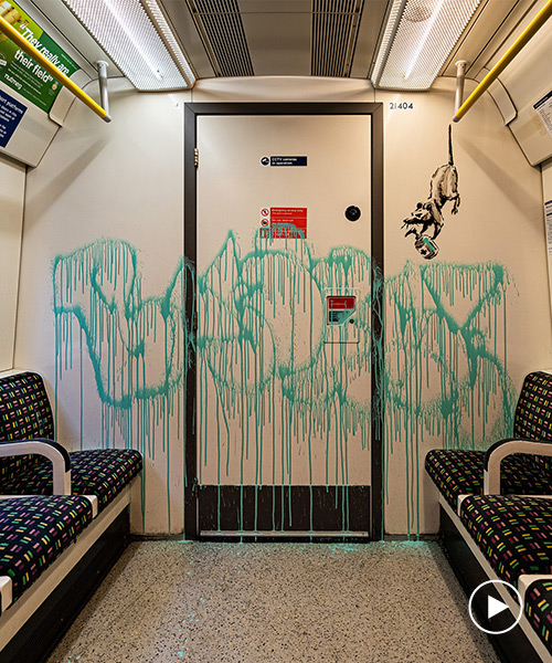 banksy spray paints london underground with rats, masks, and hopeful lockdown message