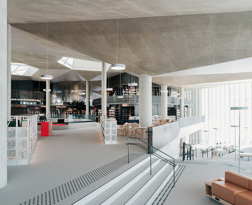 atelier oslo + lundhagem cantilever oslo's new main library to create sheltered entrance