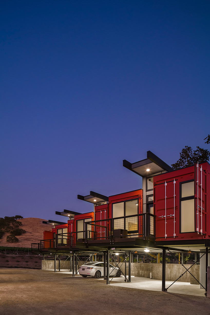 ecotech design completes shipping container hotel at california winery