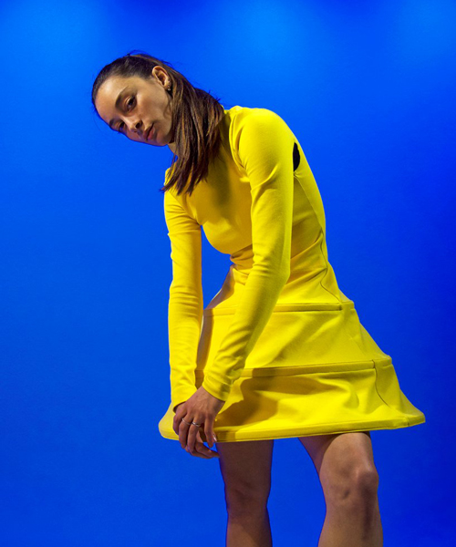 the collapsible dress by evgeniia shalimova combines theater, fashion and architecture