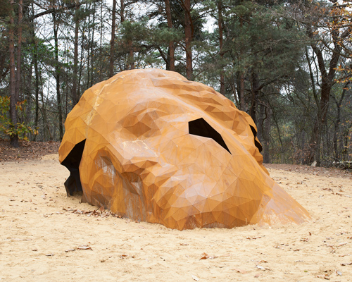 gijs van vaerenbergh's 'giant sculpture' emerges from a belgian dune