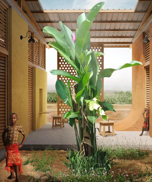 housing proposal for 15-member family in rural tanzania develops around single looped wall