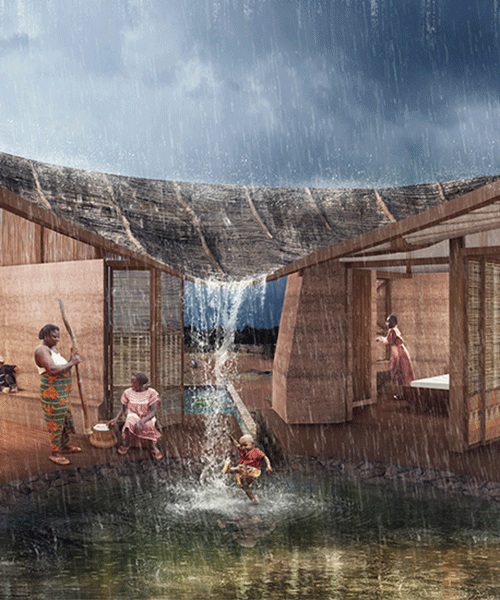 housing proposal in rural tanzania features vortex roof for water collection