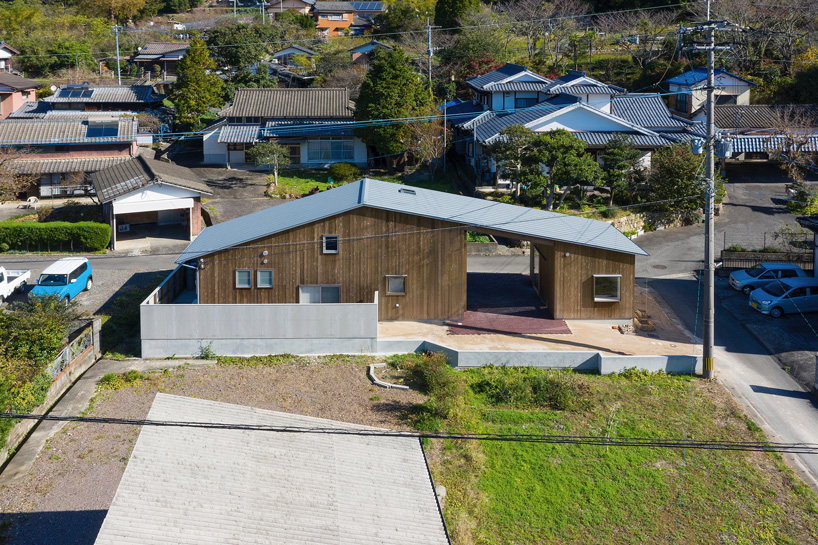the building is topped by a long gable roof