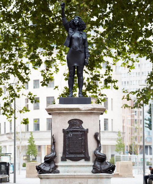 marc quinn tops colston's empty plinth in bristol with sculpture of BLM protester jen reid