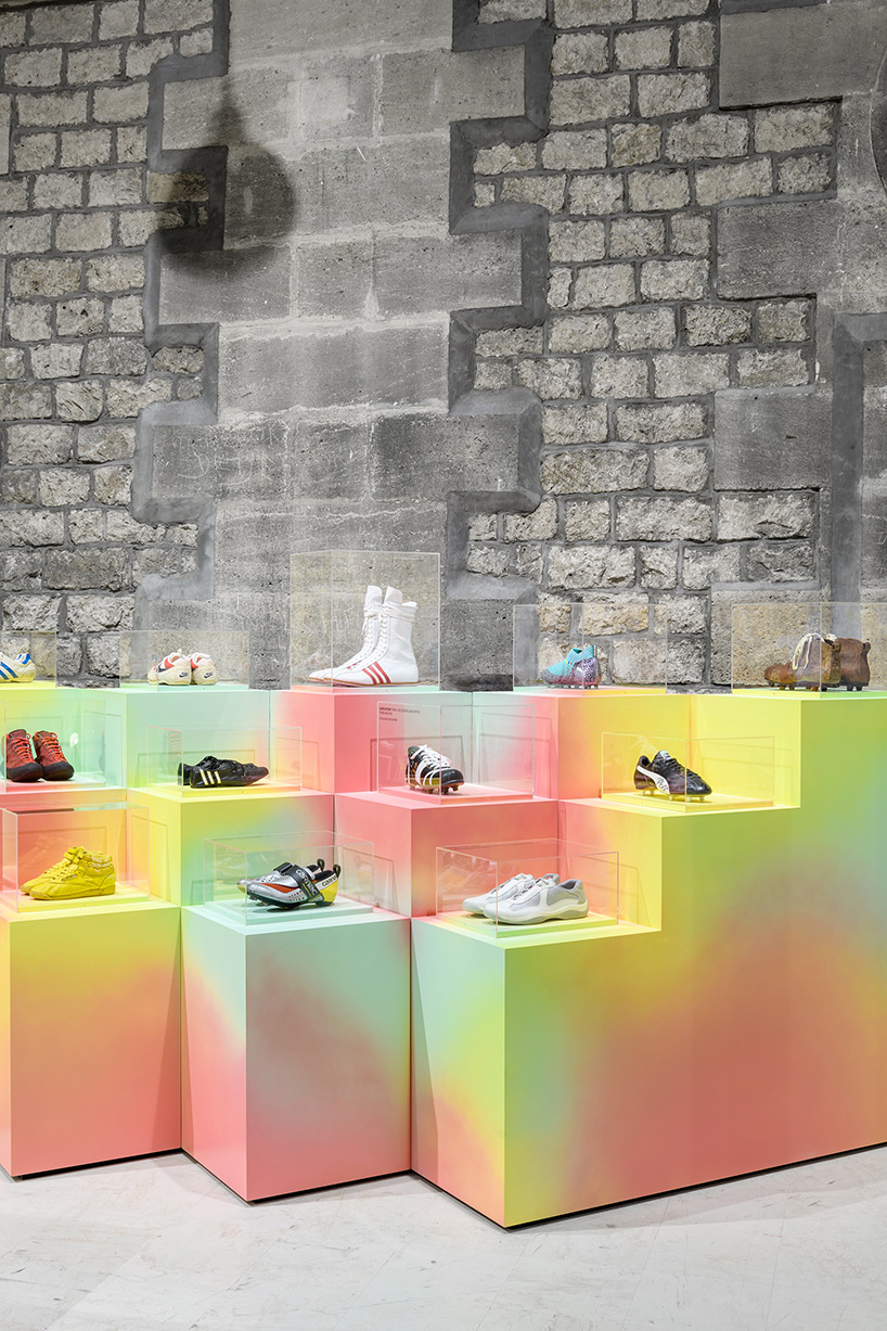 mathieu lehanneur conceives colorful scenography for 'playground — the design of sneakers'