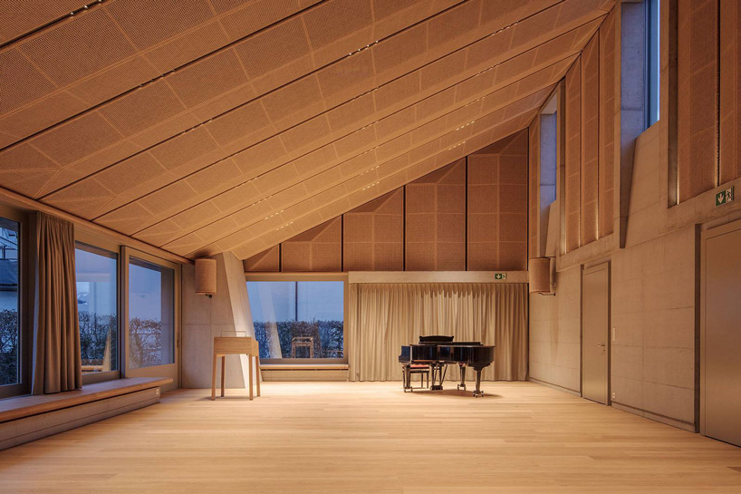 the interior of the hall at night