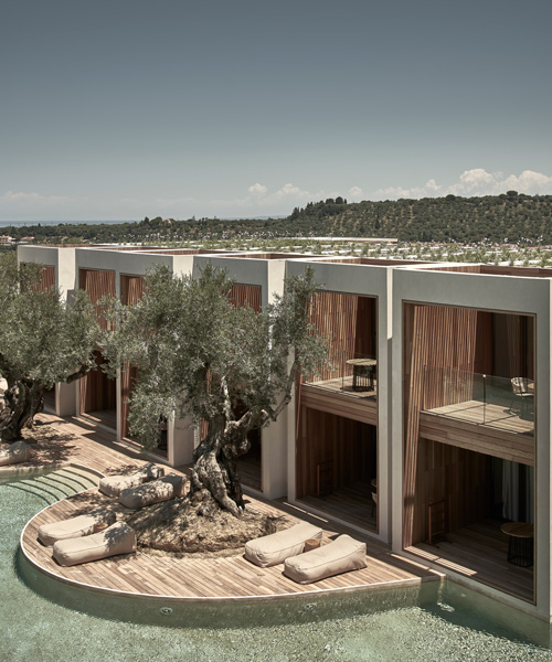 the olea all suite hotel develops around a 4000 sqm lake-like pool in zakynthos, greece