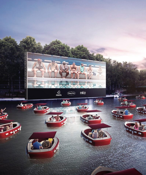 paris launches floating cinema with 38 socially-distant electric boats