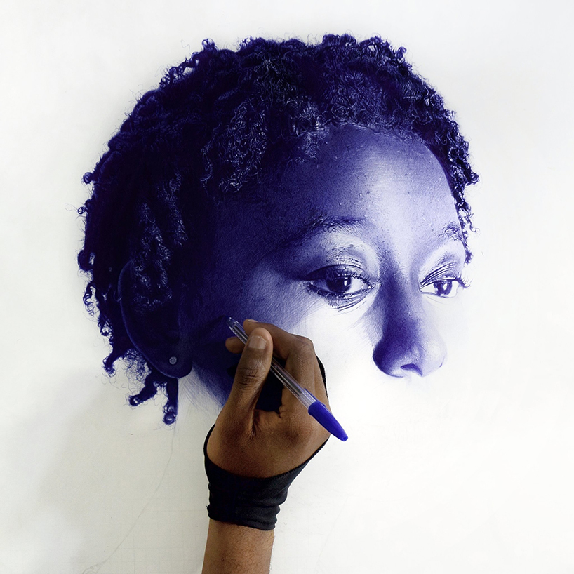 patrick onyekwere creates hyperrealistic portraits with ballpoint pens