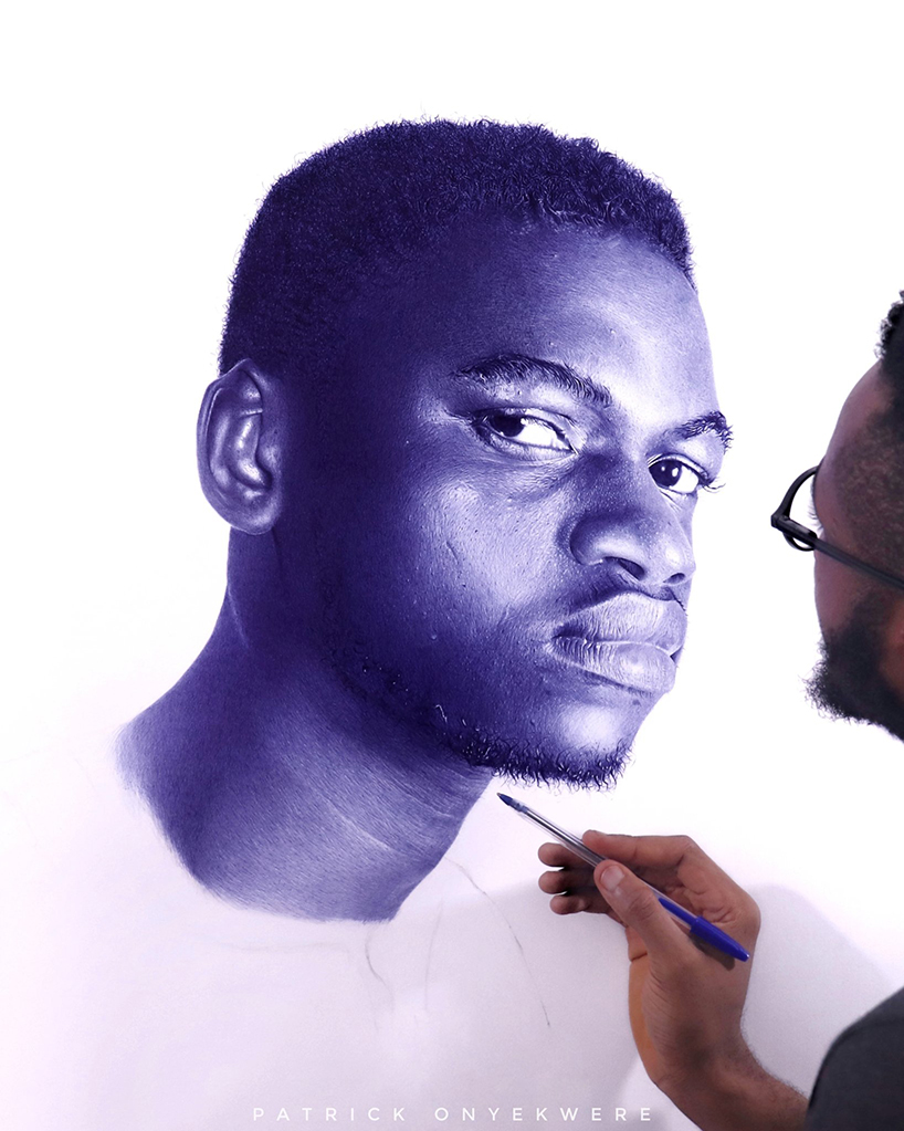 patrick onyekwere creates hyperrealistic portraits with ballpoint pens