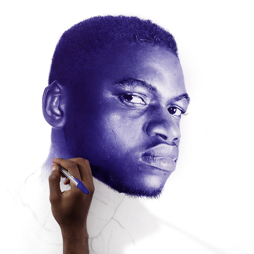 patrick onyekwere creates hyperrealistic portraits with ballpoint pens