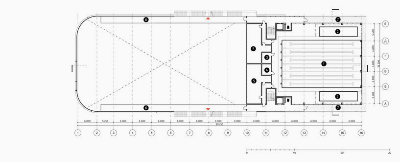 sports center proposal in russia features enclosed outdoor courtyard with translucent walls