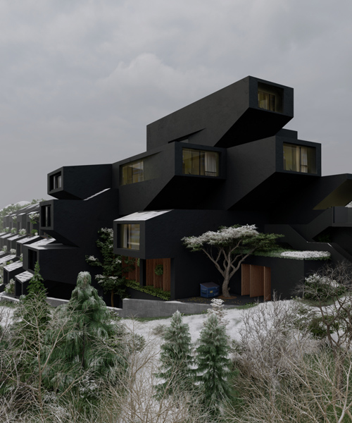 team group's imagined ski resort forms new, stepping topography in shemshak, iran