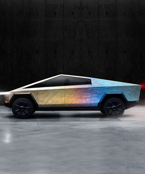 tesla cybertruck's steel body can be heated to spectrum of colors