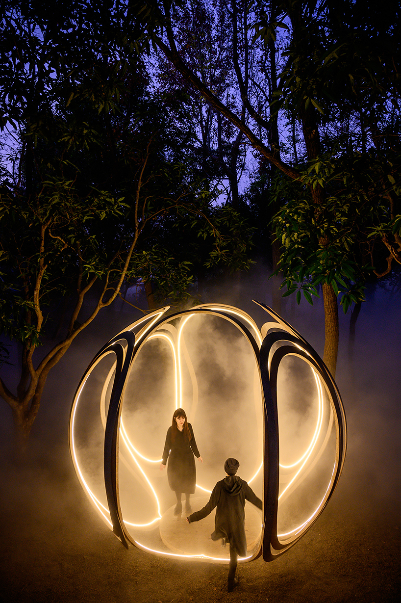 ling-li tseng the search of the glow installation lights misty forest in taiwan