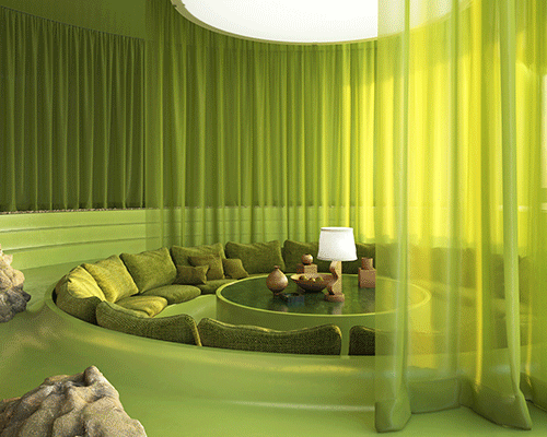 celebrating the french countryside, the villa ortizet is cloaked in vibrant monochrome green