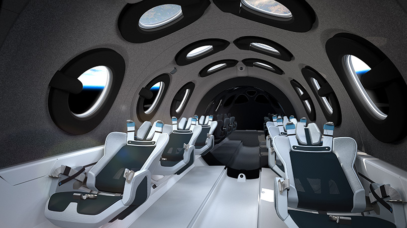 virgin atlantic reveals sleek cabin interior of SpaceShipTwo spaceliner