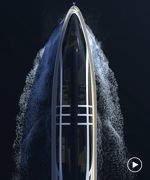 pierpaolo lazzarini's 130ft 'hyperyacht' combines high speed with luxury spaces