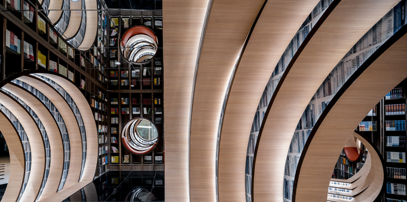 contemporary moon gates connect x+living's zhongshuge bookstore in beijing designboom