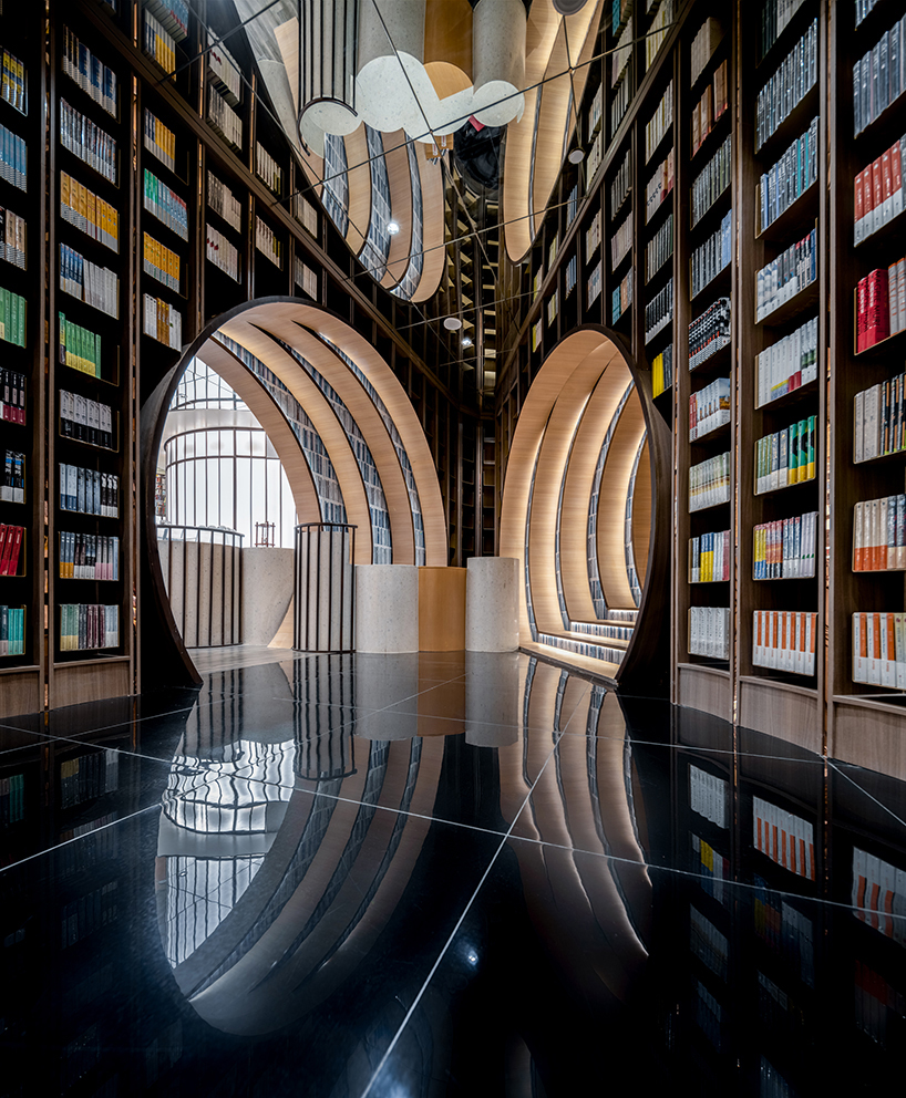 contemporary moon gates connect x+living's zhongshuge bookstore in beijing
